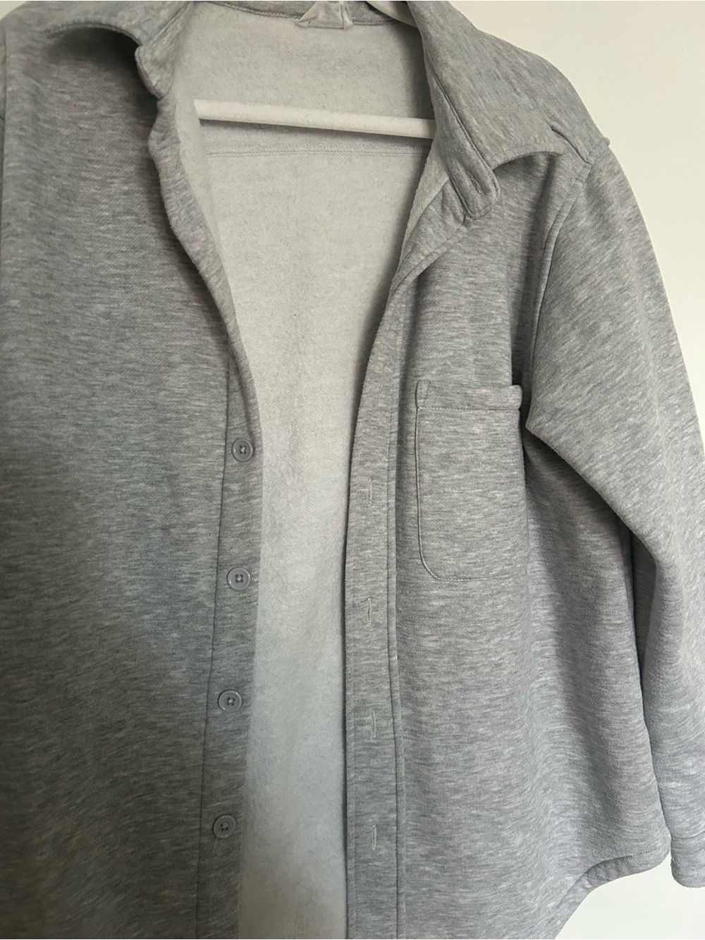 Ardene Light Grey Button-Front Shacket - Picture 2 of 6